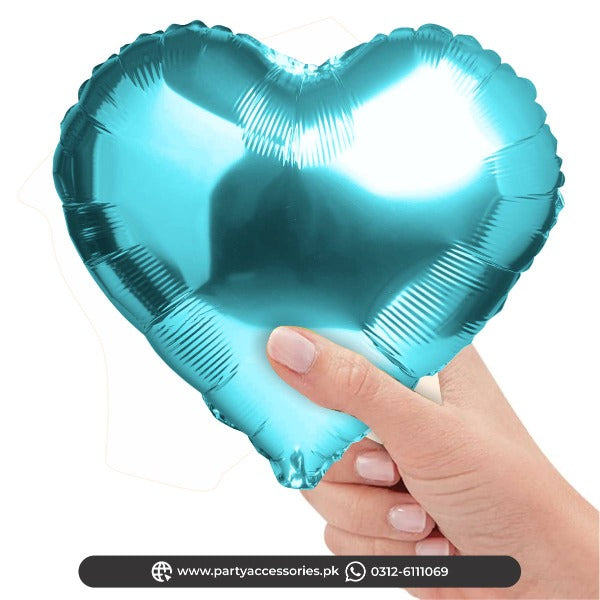 heart shape small foil balloons in light blue