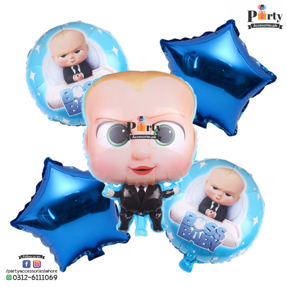 Boss Baby birthday theme foil balloons