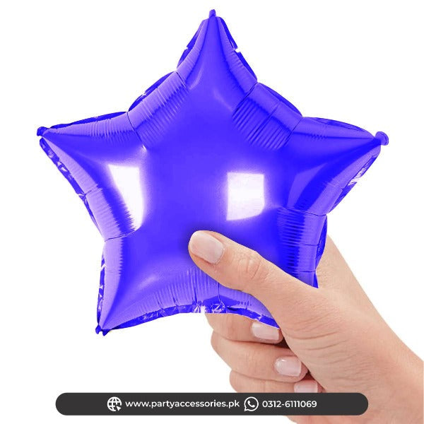 small star foil balloon 10 inch blue