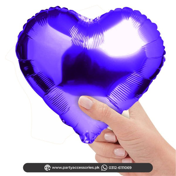 heart shape small foil balloons in purple