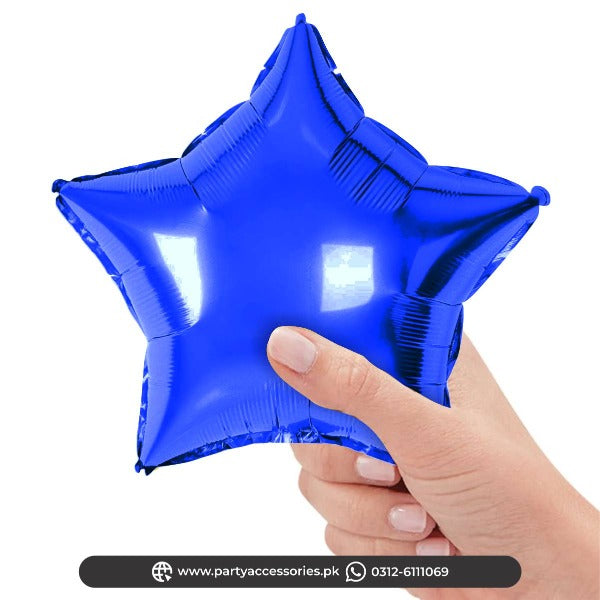 small star foil balloon 10 inch blue