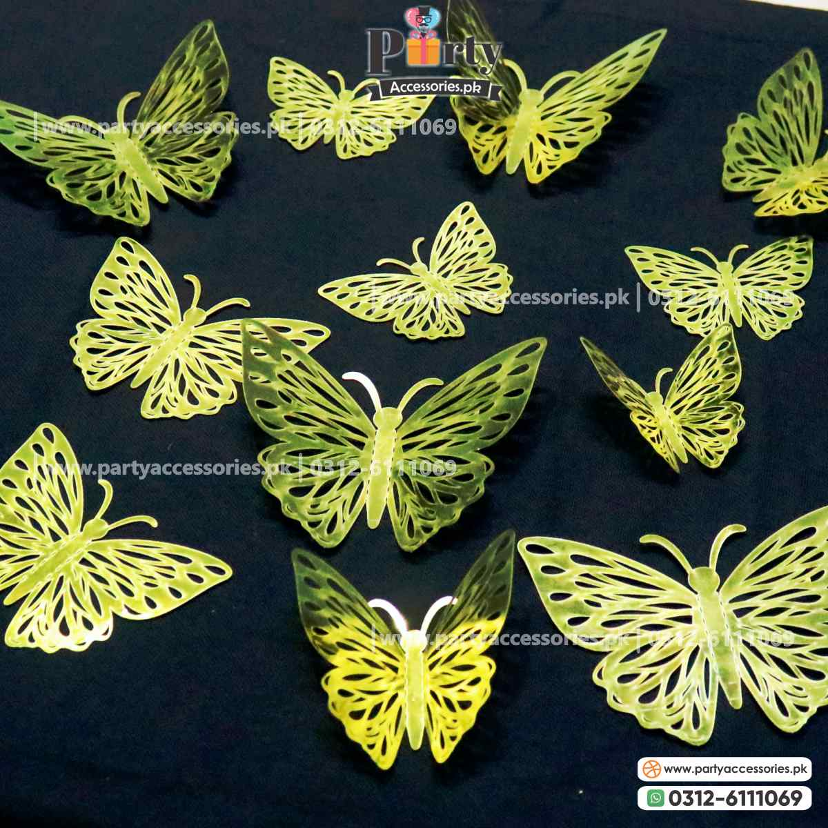 3d butterfly cutout in golden color 