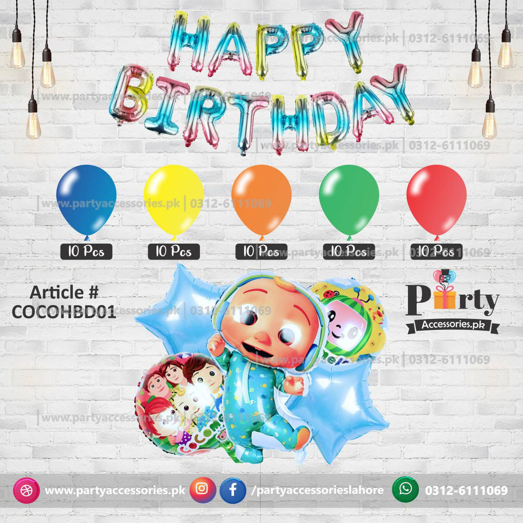 Coco Melon theme birthday decoration balloons set | Budget Deal