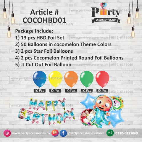 Coco Melon Theme Birthday Party Decoration | Foil Balloons Set | Budget Deal