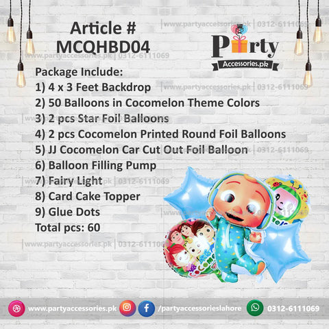 Coco Melon theme birthday Party decoration kit | Backdrop | Foil Balloons 