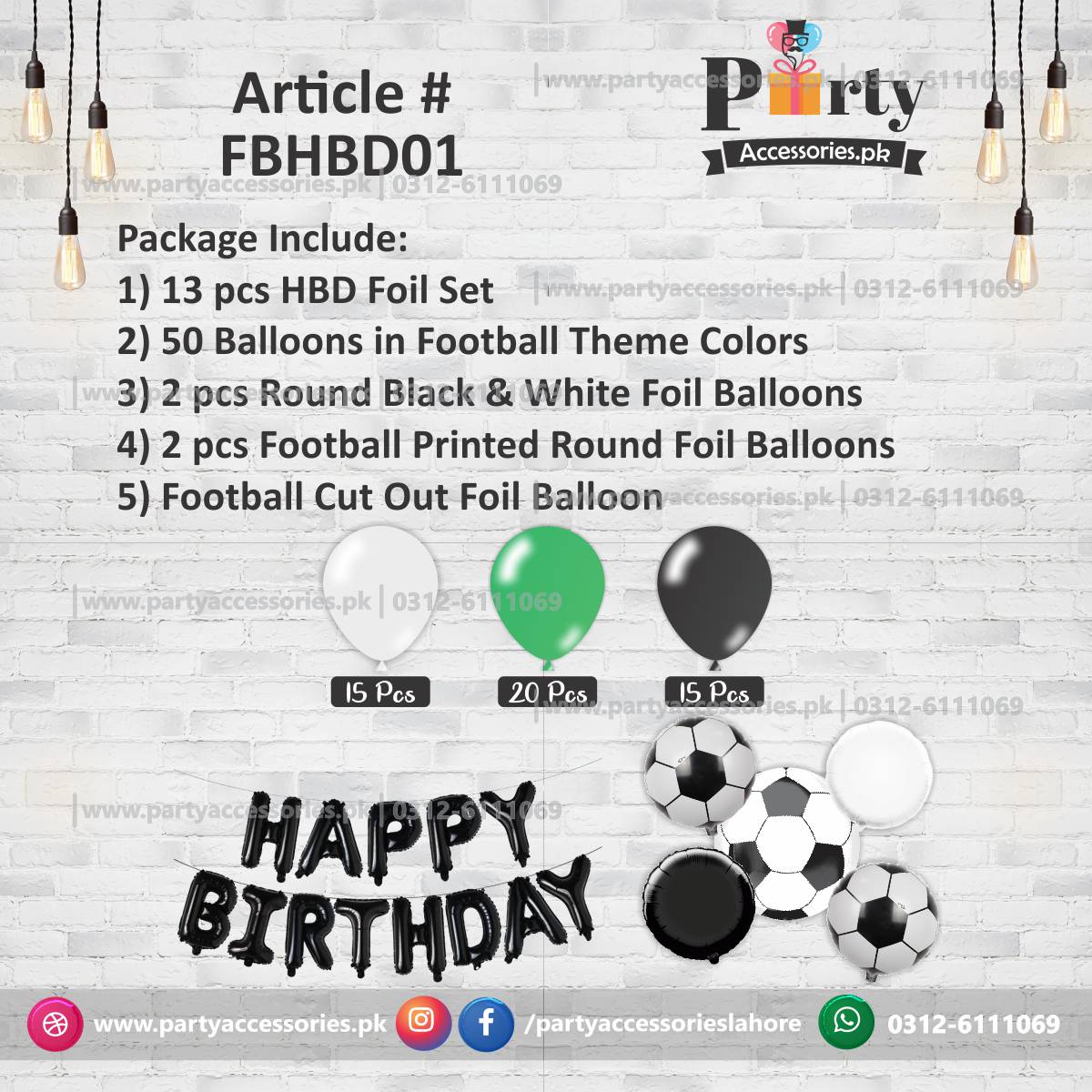 Football Theme Birthday Party Decoration | Foil Balloons Set | Budget Deal