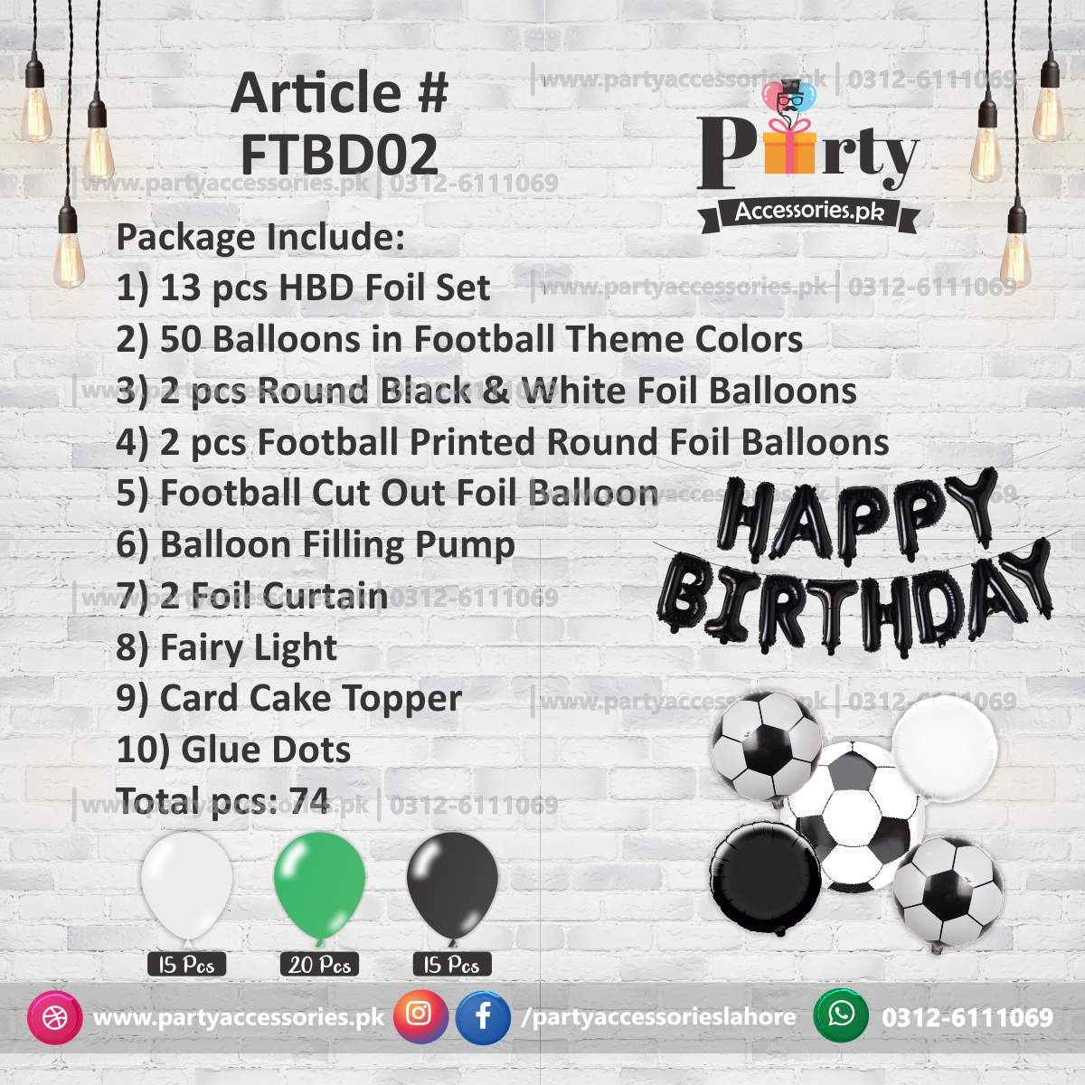 Football theme birthday Party decoration kit | Party Accessories | Foil Balloons