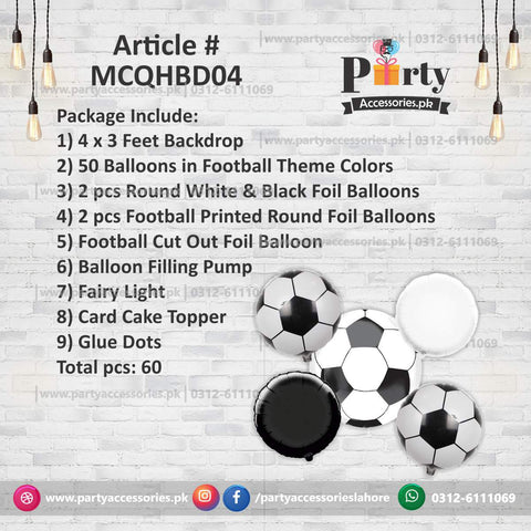 Football theme birthday Party decoration kit | Backdrop | Foil Balloons