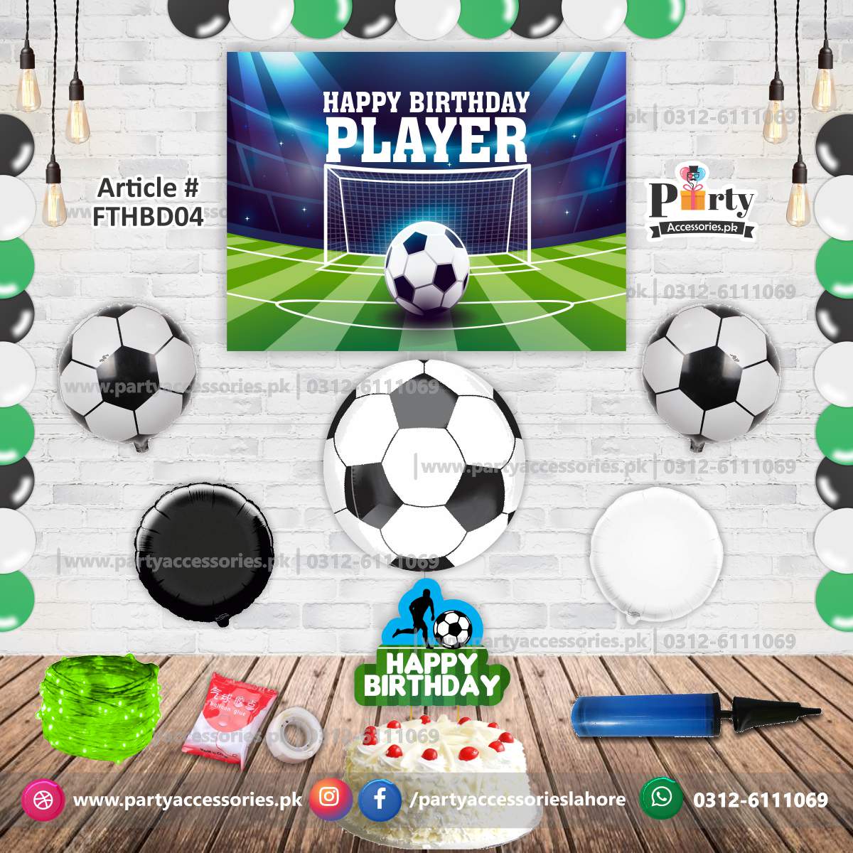 Football theme birthday Party decoration kit | Backdrop | Foil Balloons