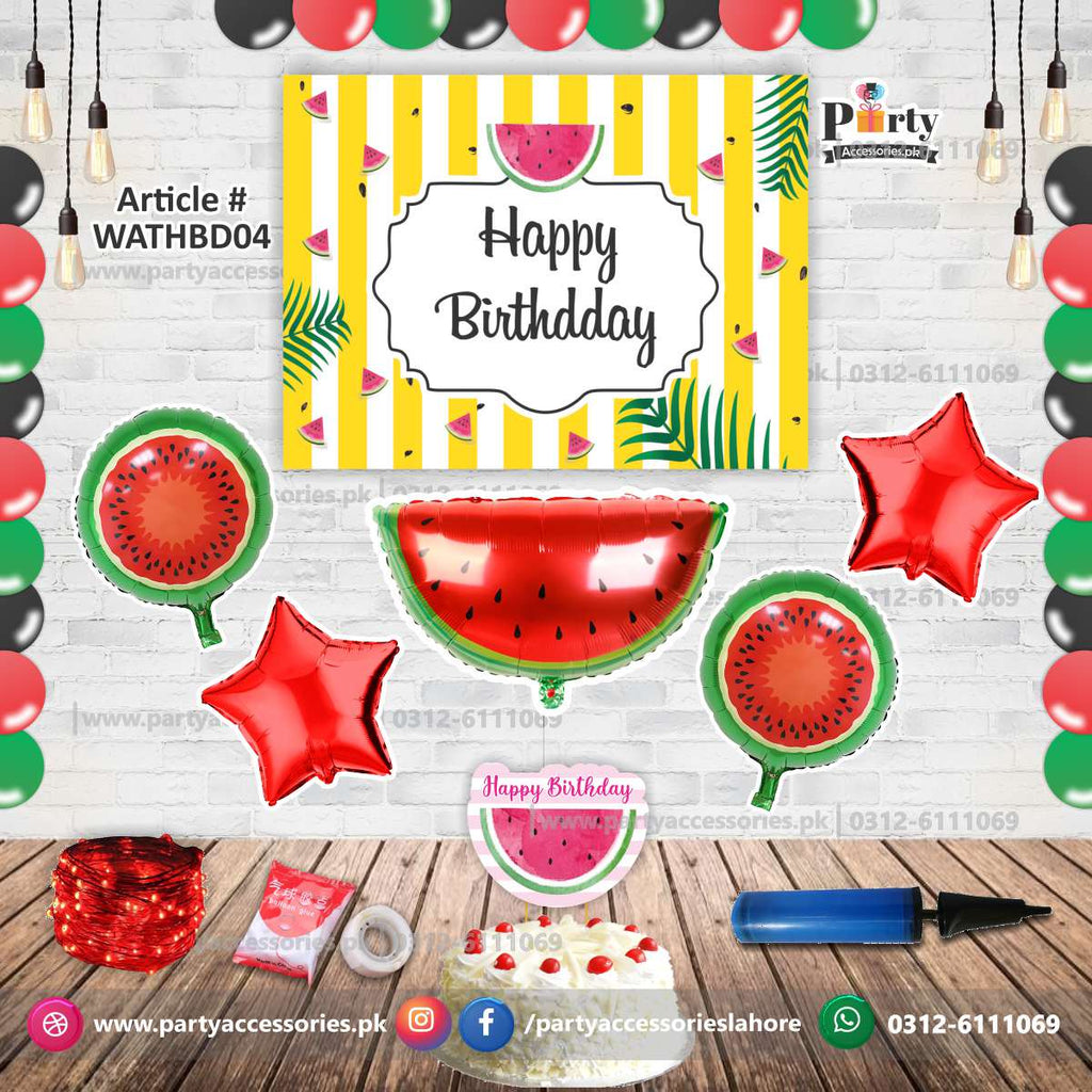 One in a melon theme birthday Party decoration kit | Backdrop | Foil Balloons