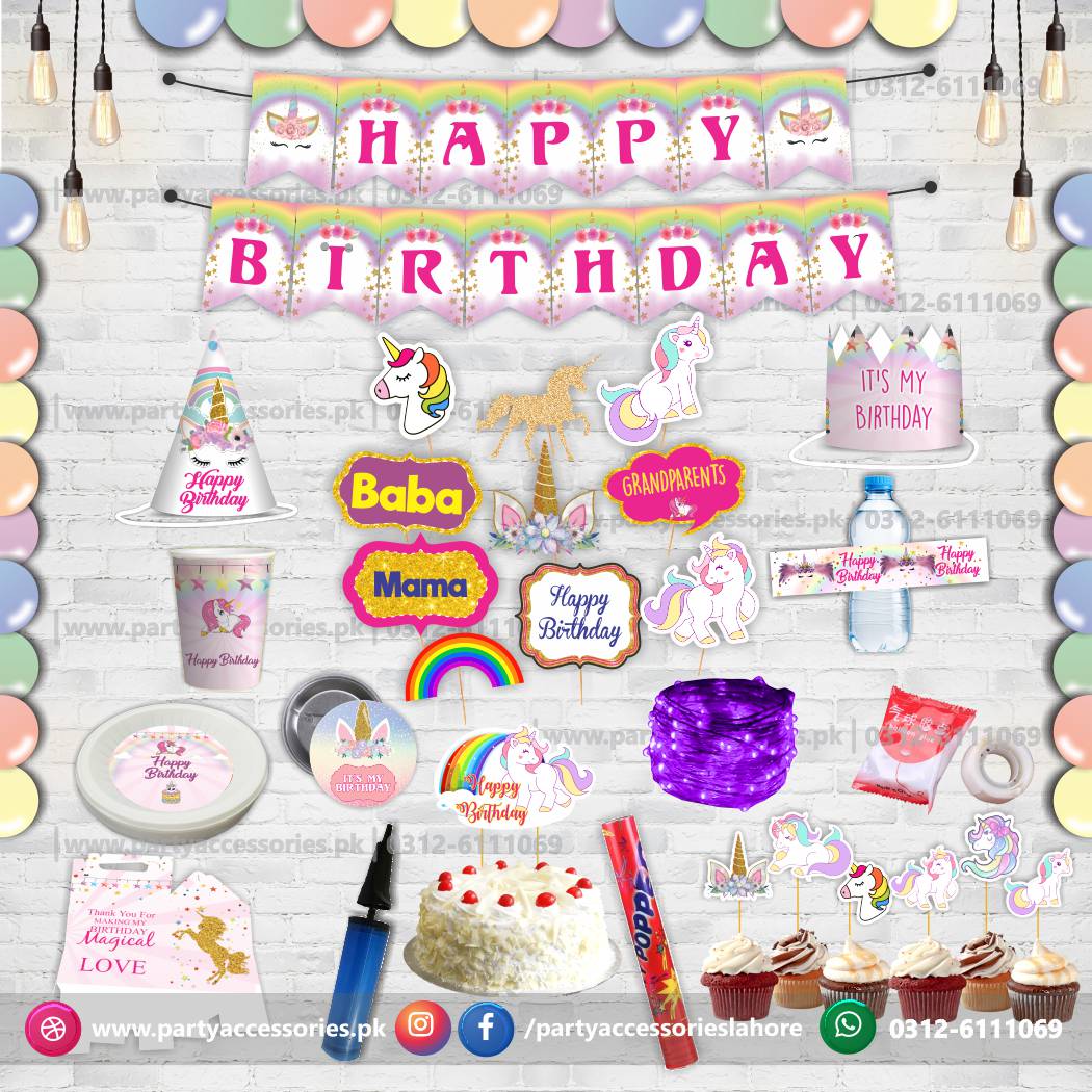 UNICORN theme birthday Party decoration kit | Premium deal | Foil Balloons