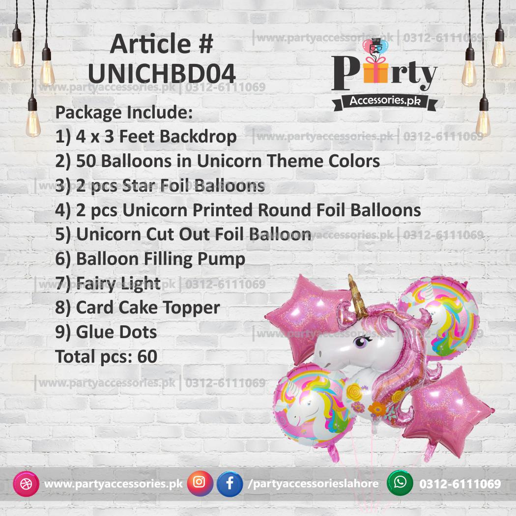 UNICORN  theme birthday Party decoration kit | Backdrop | Foil Balloons