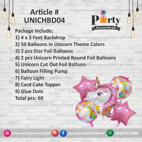 UNICORN  theme birthday Party decoration kit | Backdrop | Foil Balloons