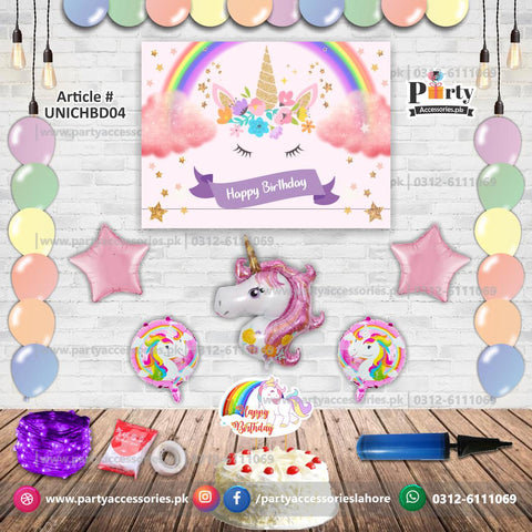 UNICORN  theme birthday Party decoration kit | Backdrop | Foil Balloons