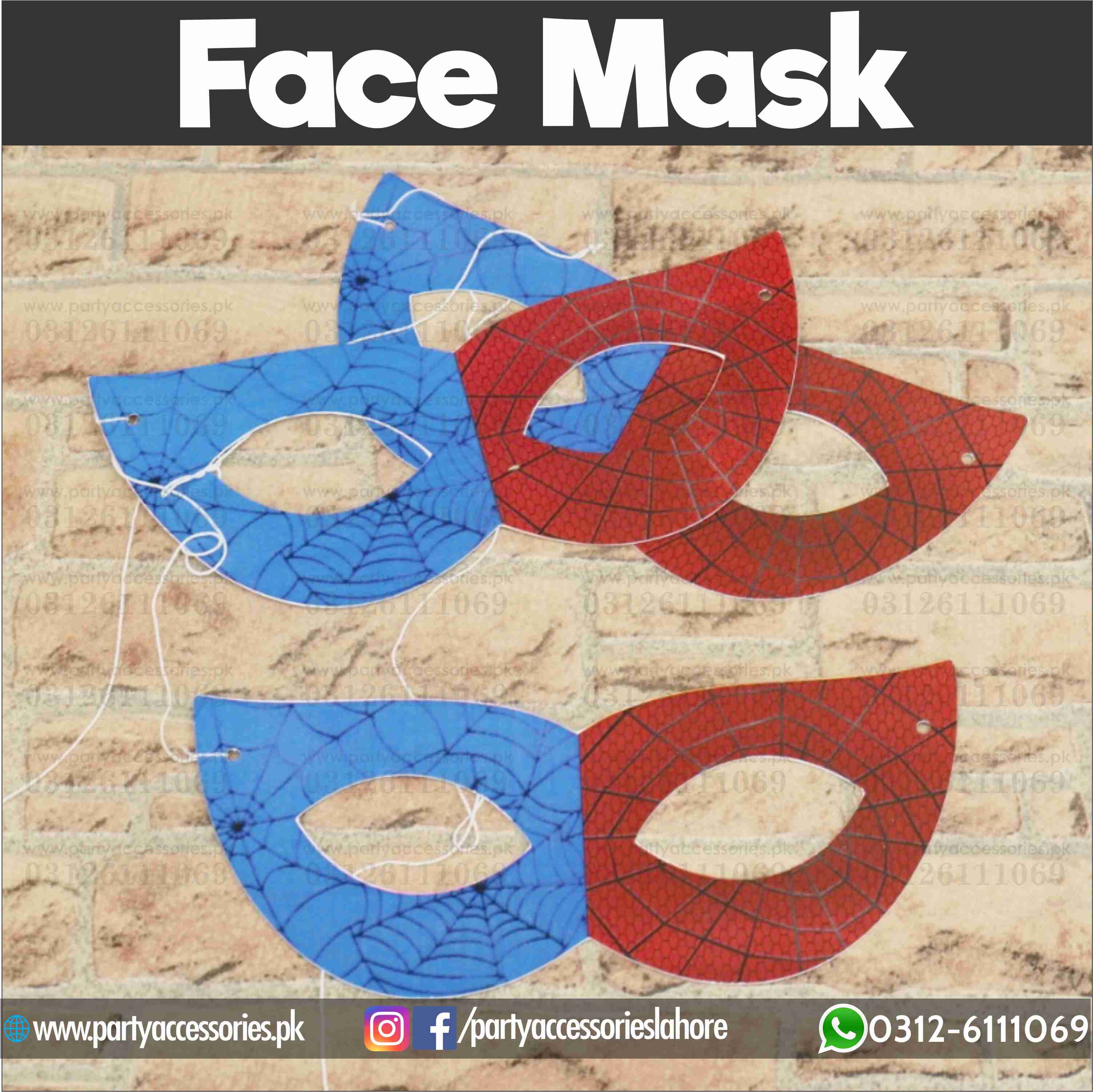 Spider-Man theme Birthday face masks