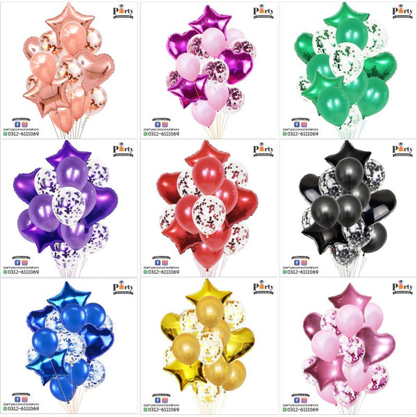 confetti foil balloons set