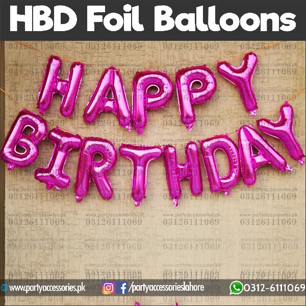 Happy birthday pink foil balloons