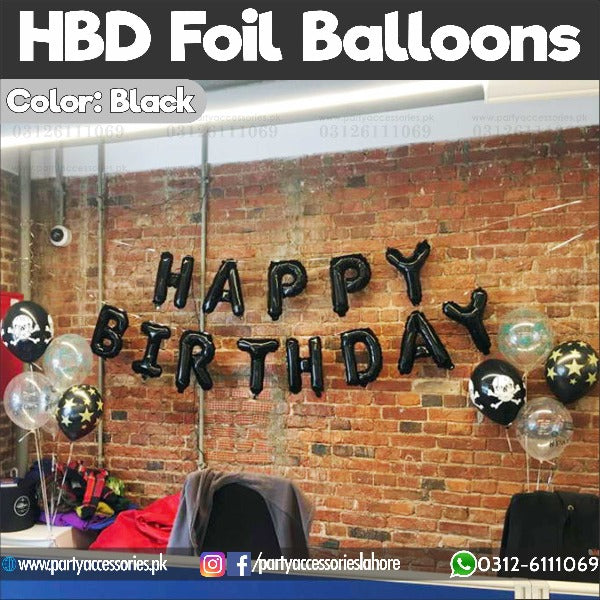 Happy birthday Black foil balloons