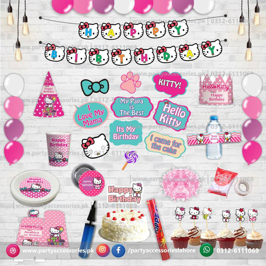 Hello Kitty theme birthday Party decoration kit | Premium deal | Foil Balloons