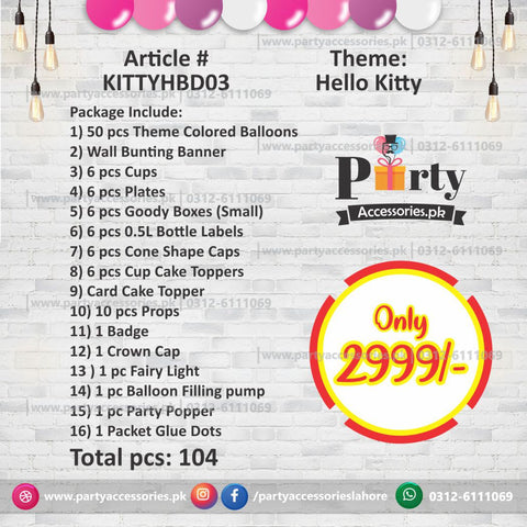 Hello Kitty theme birthday Party decoration kit | Premium deal