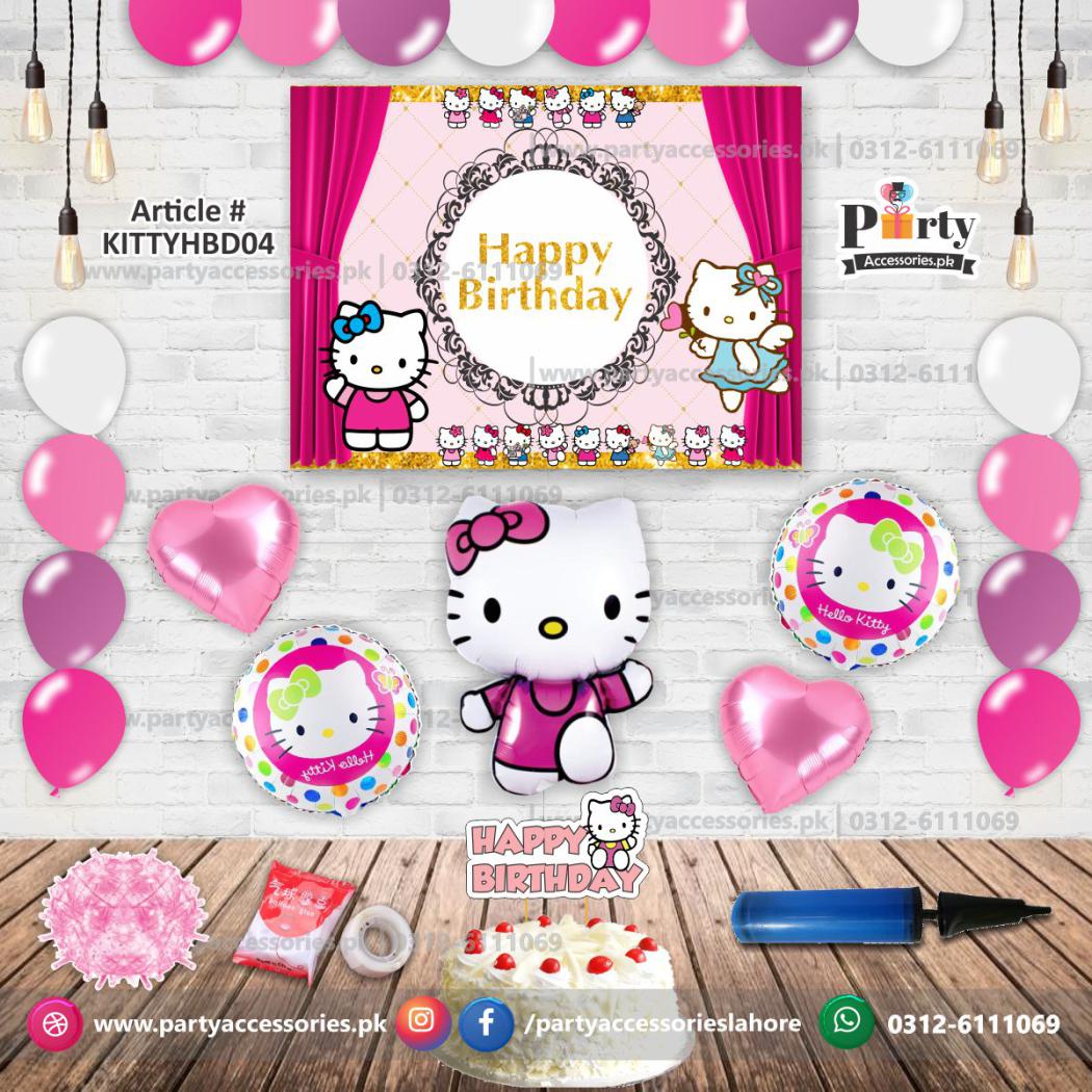 Hello Kitty theme birthday decoration kit | Backdrop