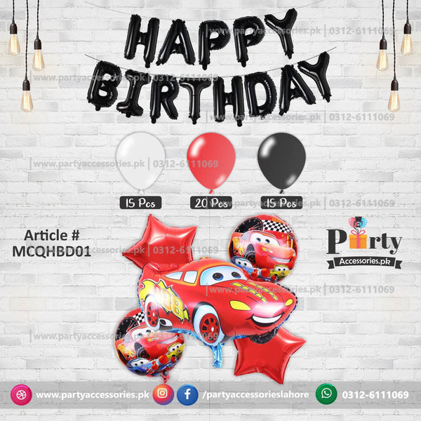 McQueen theme birthday decoration balloons set | Budget Deal