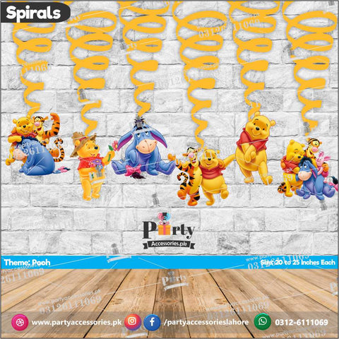 Spiral Hanging swirls decorations  in Pooh theme birthday party  