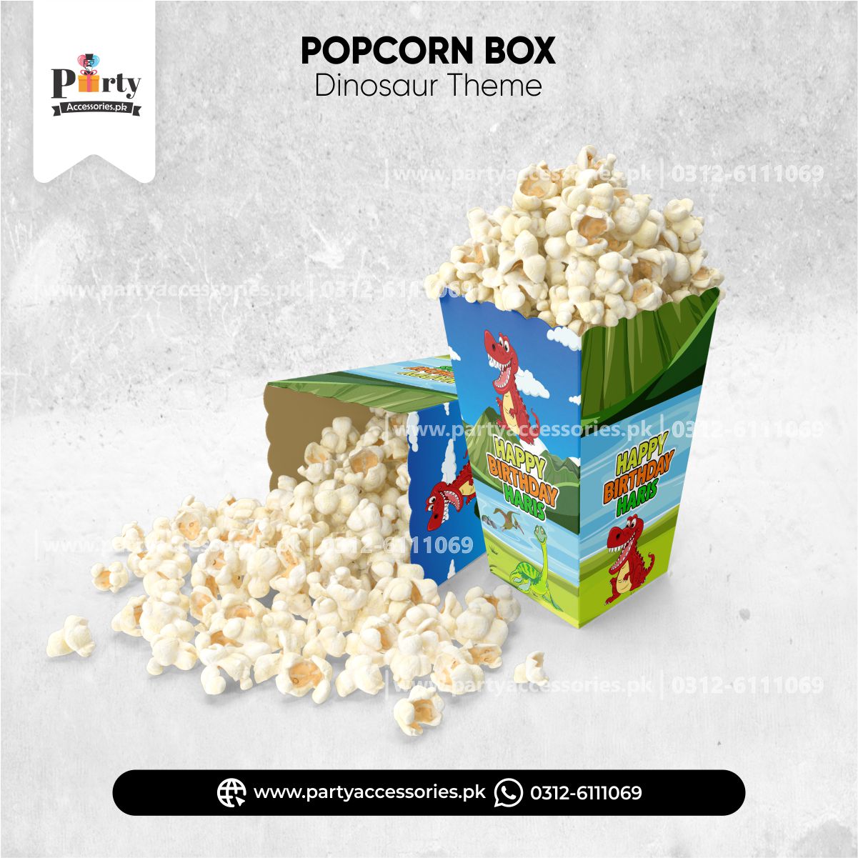 dinosaur theme birthday party popcorn boxes