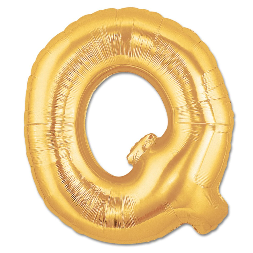 Letter Alphabet Q Golden Foil Balloons