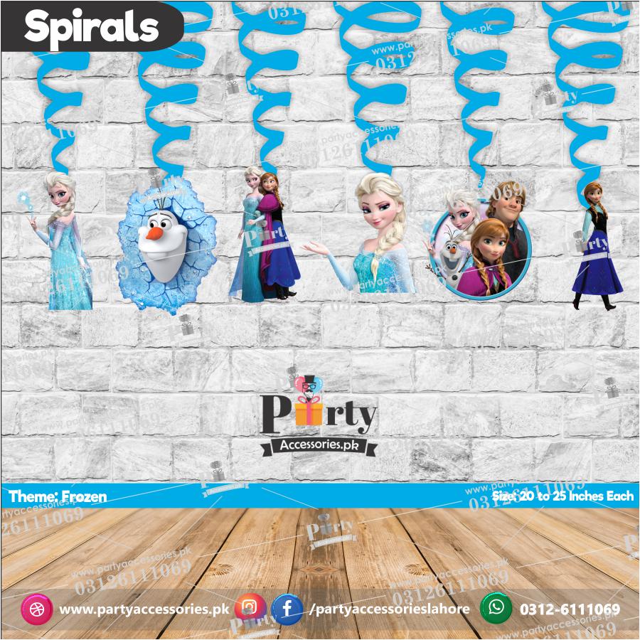 Spiral Hanging swirls decorations in Frozen Elsa theme birthday party  