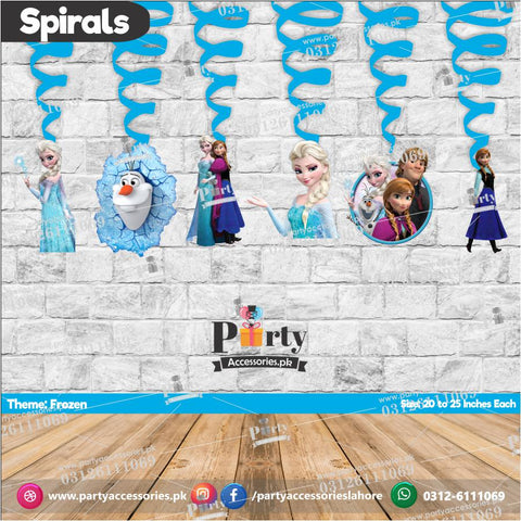 Spiral Hanging swirls decorations in Frozen Elsa theme birthday party  