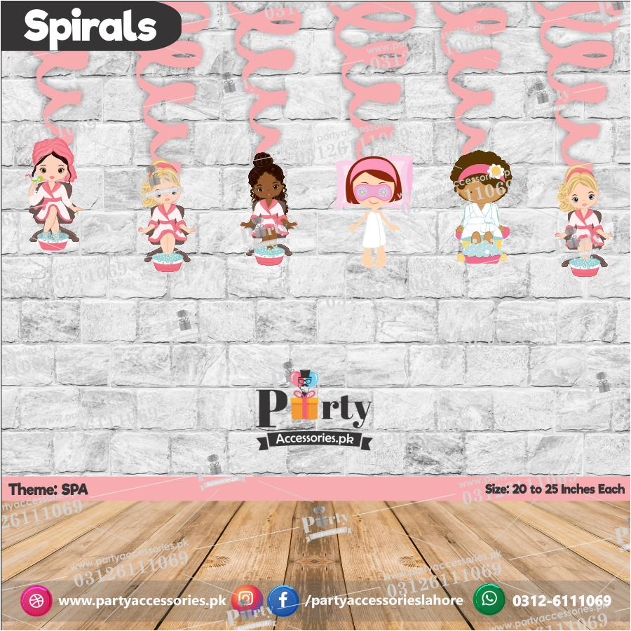Spiral Hanging swirls decorations  in Spa Saloon theme birthday party  