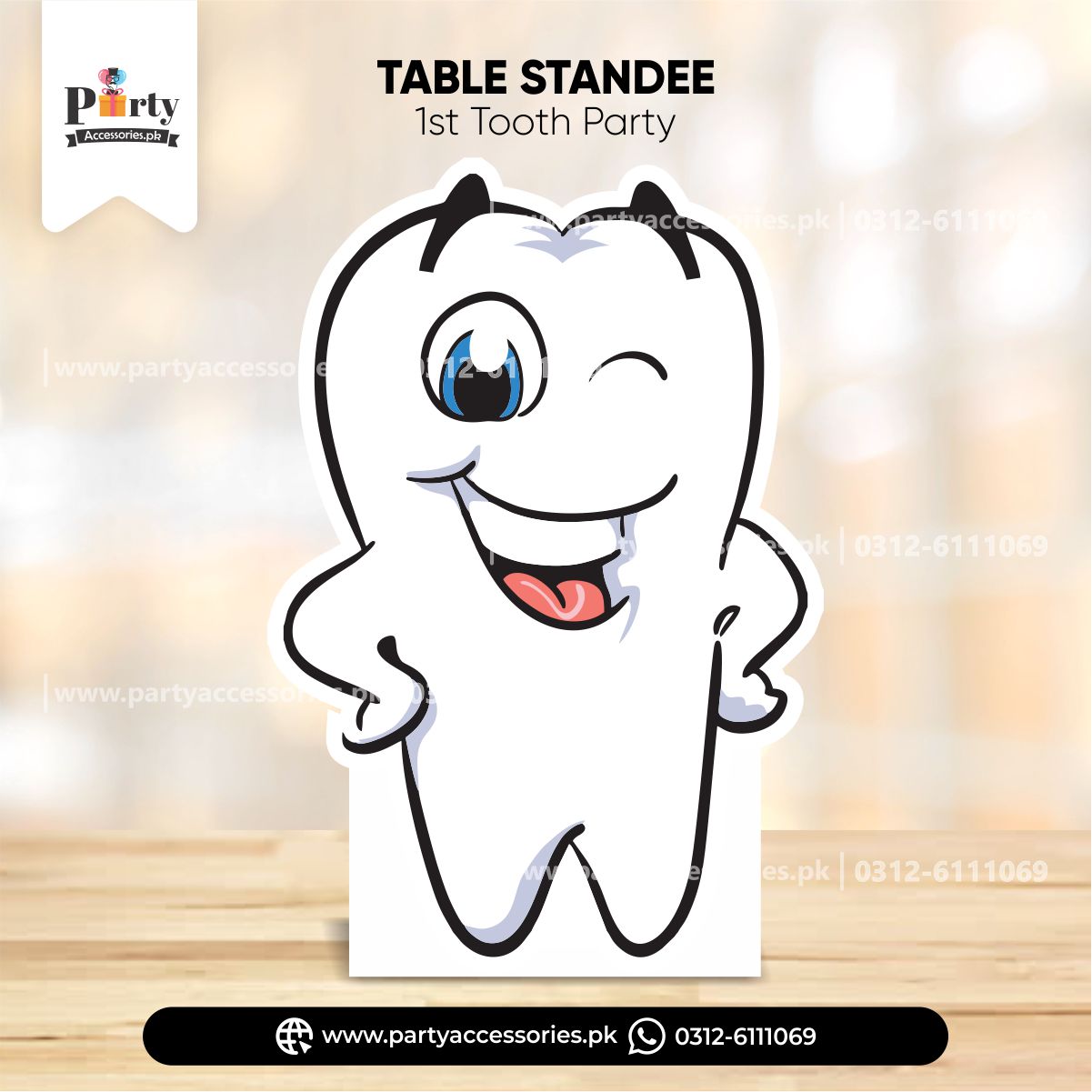 Customized First tooth party Table decoration cutout standees