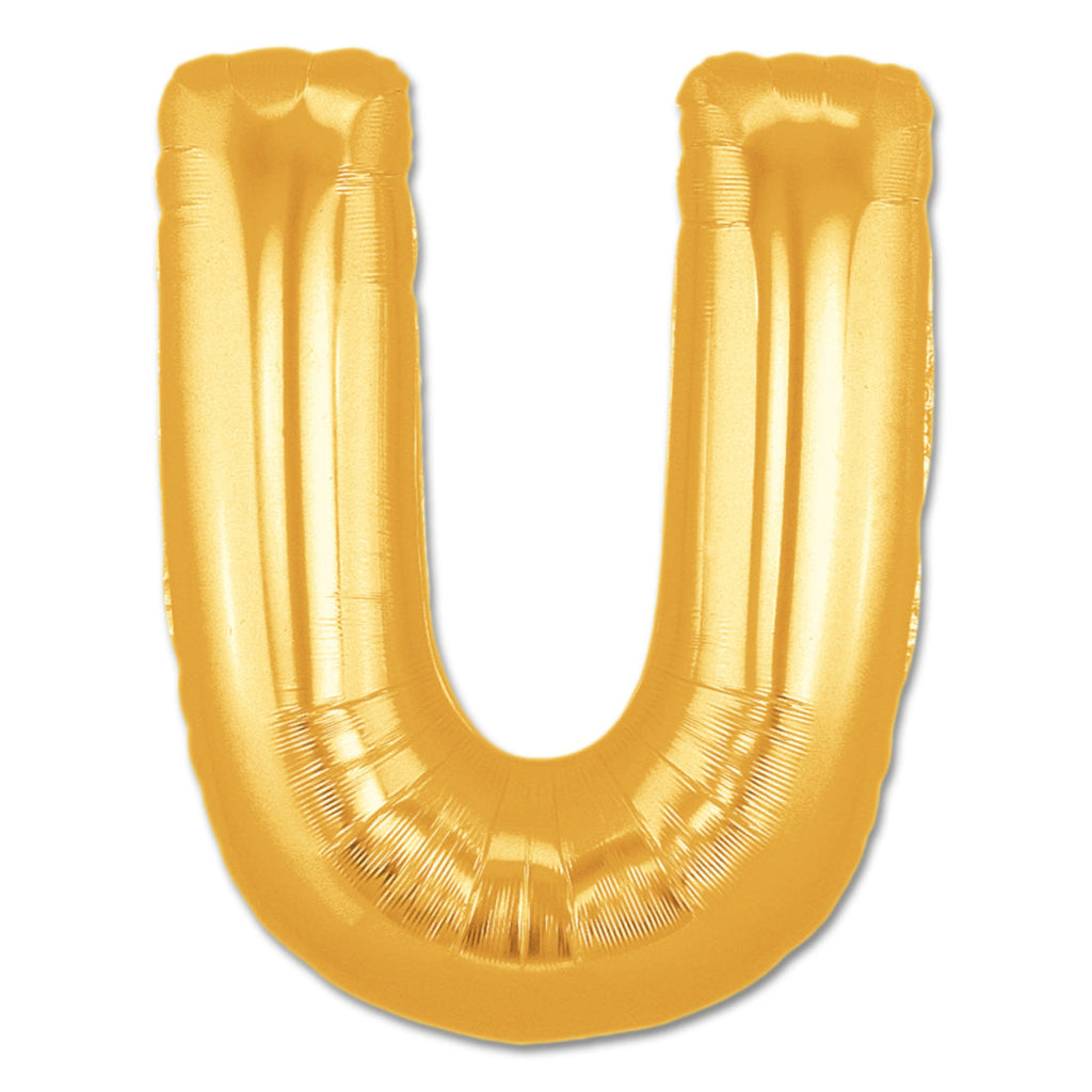 Letter Alphabet U Golden Foil Balloons