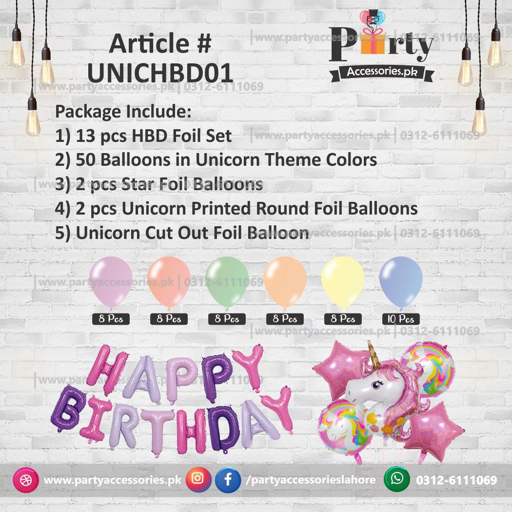 UNICORN Theme Birthday Party Decoration | Foil Balloons Set | Budget Deal