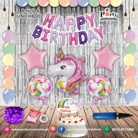 UNICORN theme birthday Party decoration kit | Party Accessories | Foil Balloons