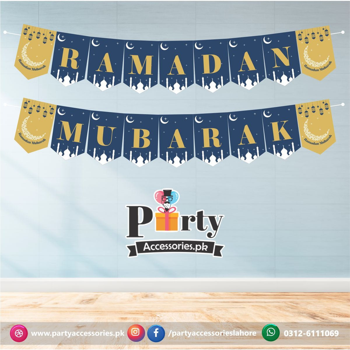 ramadam mubarak wall decoration bunting banner 