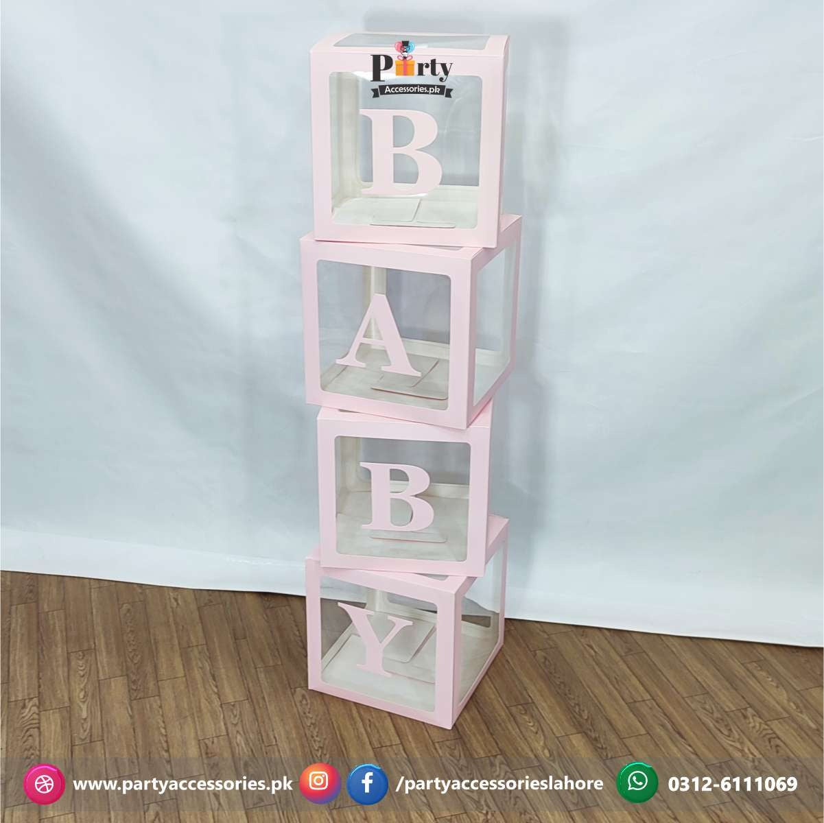 DIY Transparent Baby boxes letter | Set of 4 BABY boxes letter