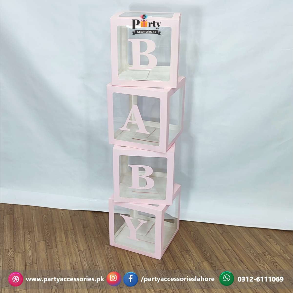 DIY Transparent Baby boxes letter | Set of 4 BABY boxes letter