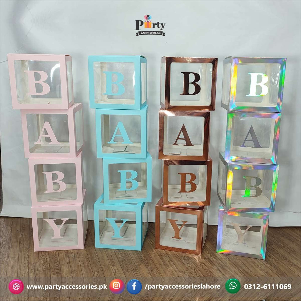 DIY Transparent Baby boxes letter | Set of 4 BABY boxes letter