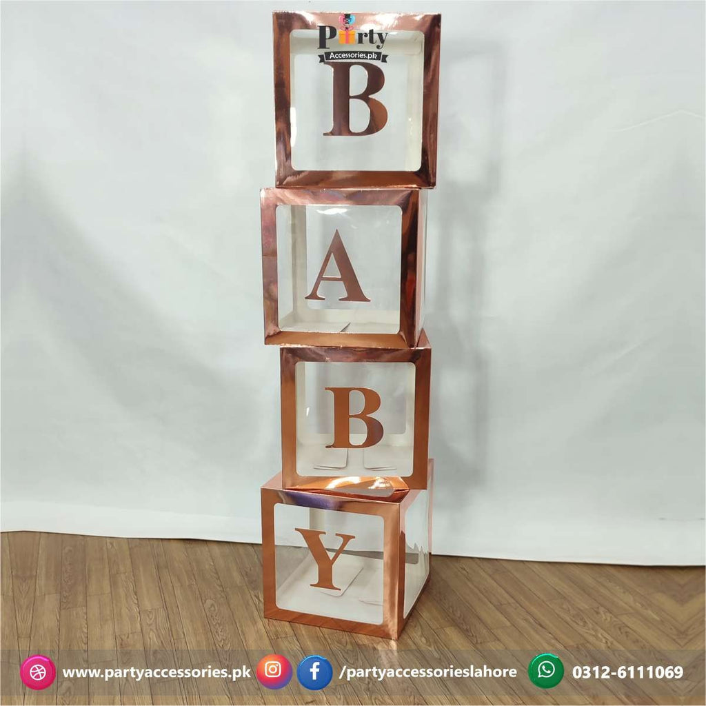 DIY Transparent Baby boxes letter | Set of 4 BABY boxes letter