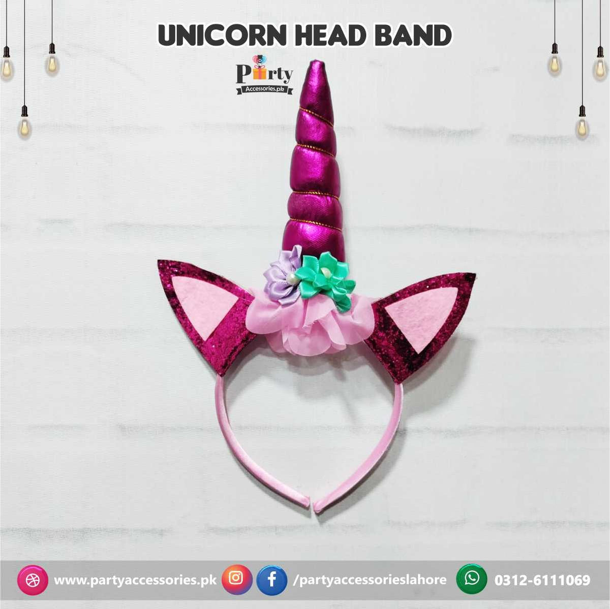 Head band tiara for birthday girl Unicorn birthday theme