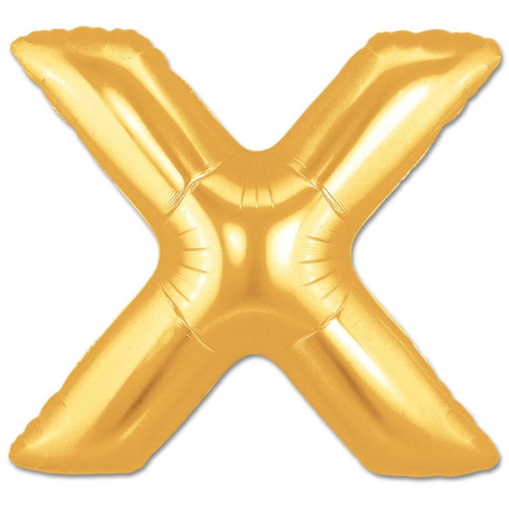 Letter Alphabet X Golden Foil Balloons