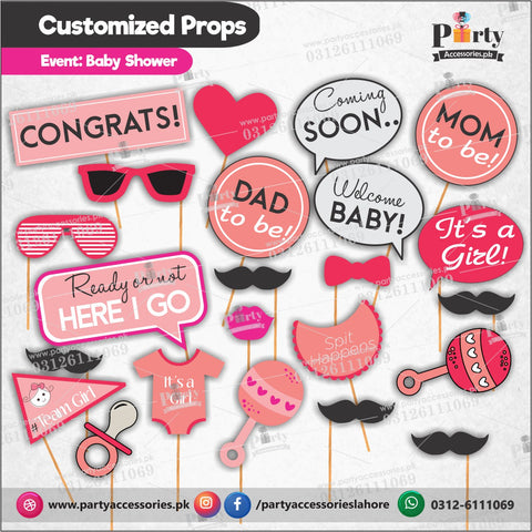 Photo Props set for Baby shower party | Celebration In Pink