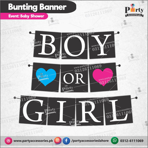 BOY OR GIRL? bunting banner for gender reveal or baby shower event Wall Decoration