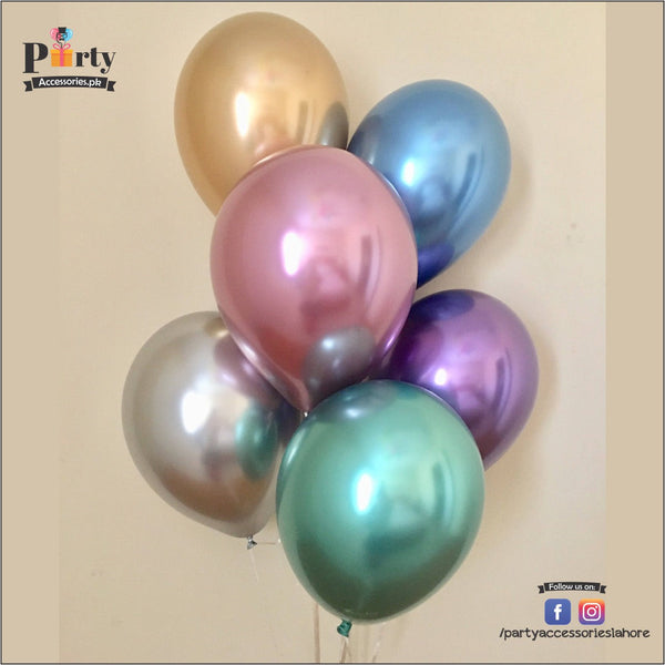 chrome balloons in mix colors