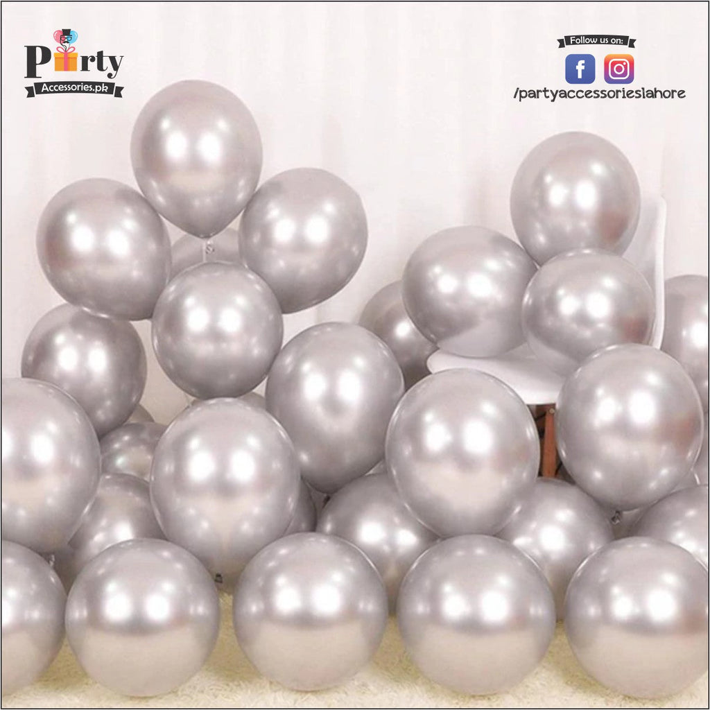 silver shiny chrome balloons 