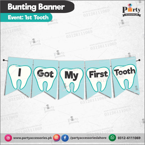 Customized First Tooth Bunting banner for Party Decoration