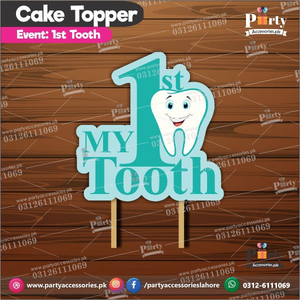 my first tooth cake topper for table decoration ideas