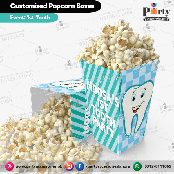 Popcorn Boxes for first tooth theme celebration